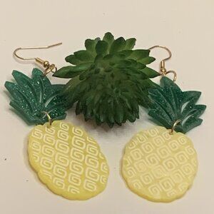 Pineapple Earring, Fruit Earring, Funny Food Earring, Gift Idea, Silly Food